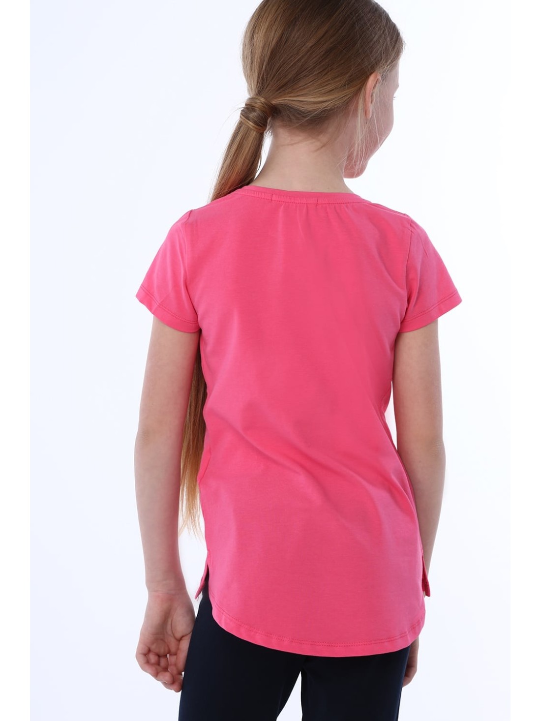 Tricou fete cu amprente, amarant NDZ8254 - Magazin online - Boutique